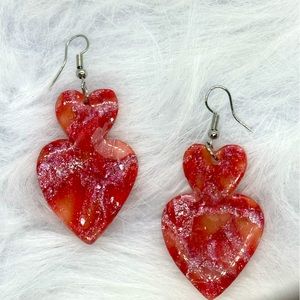 Double Heart Pierced Earrings
